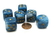 Phantom 20mm Big D6 Chessex Dice, 6 Pieces - Teal with Gold Pips