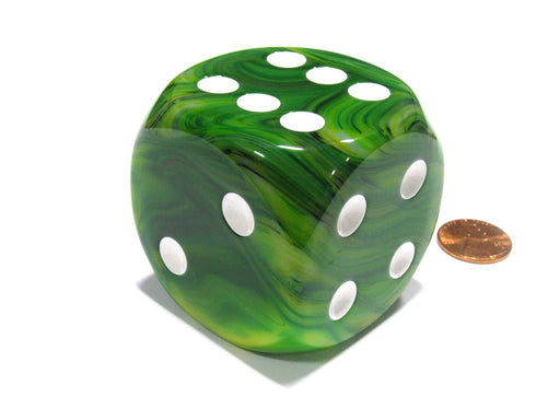 Phantom 50mm Huge Large D6 Chessex Dice, 1 Piece - Green with White Pips