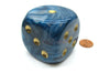 Phantom 50mm Huge Large D6 Chessex Dice, 1 Piece - Teal with Gold Pips