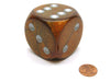 Glitter 50mm Huge Large D6 Chessex Dice, 1 Piece - Gold with Silver Pips