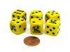 Set of 6 Dragon 16mm D6 Round Edge Creature Dice - Yellow with Black Pips