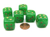 Vortex 20mm Big D6 Chessex Dice, 6 Pieces - Green with Gold Pips