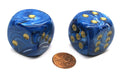 Vortex 30mm Large D6 Chessex Dice, 2 Pieces - Blue with Gold Pips
