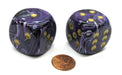 Vortex 30mm Large D6 Chessex Dice, 2 Pieces - Purple with Gold Pips
