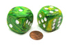 Vortex 30mm Large D6 Chessex Dice, 2 Pieces - Dandelion with White Pips