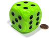 Vortex 50mm Huge Large D6 Chessex Dice, 1 Piece - Green with Black Pips
