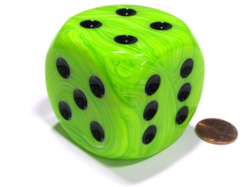 Vortex 50mm Huge Large D6 Chessex Dice, 1 Piece - Green with Black Pips
