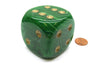Vortex 50mm Huge Large D6 Chessex Dice, 1 Piece - Green with Gold Pips