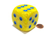 Vortex 50mm Huge Large D6 Chessex Dice, 1 Piece - Yellow with Blue Pips