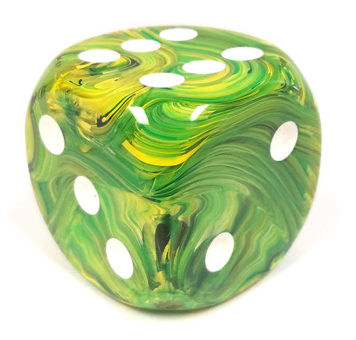 Vortex 50mm Huge Large D6 Chessex Dice, 1 Piece - Dandelion with White Pips