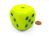 Vortex 50mm Huge Large D6 Chessex Dice, 1 Piece - Electric Yellow with Green Pip
