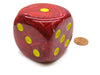 Vortex 50mm Huge Large D6 Chessex Dice, 1 Piece - Red with Yellow Pips