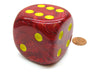 Vortex 50mm Huge Large D6 Chessex Dice, 1 Piece - Red with Yellow Pips
