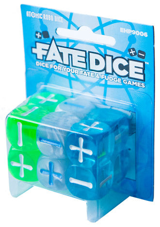 Fate Dice for Fate & Fudge Games by Evil Hat Productions- 12 D6 Atomic Robo Dice