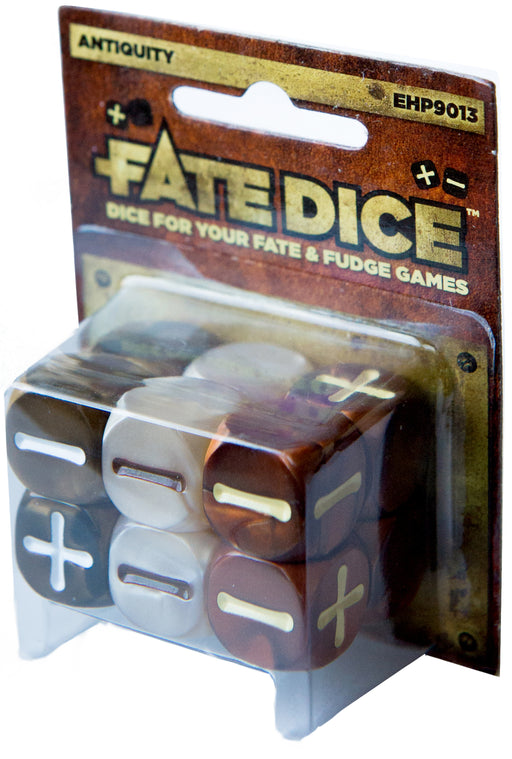 Fate Dice for Fate & Fudge Games by Evil Hat Productions - 12 D6 Antiquity Dice