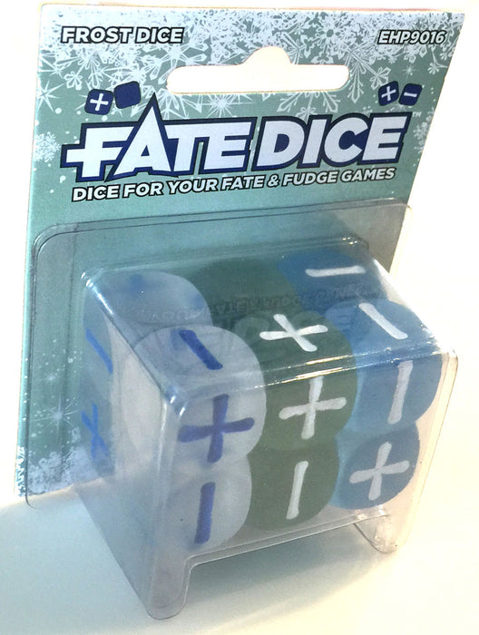 Fate Dice for Fate & Fudge Games Evil Hat Productions - Pack of 12 D6 Frost Dice