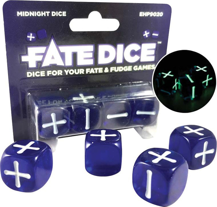 Fate Dice: Midnight Dice (Single-Player Pack, 4 Dice)