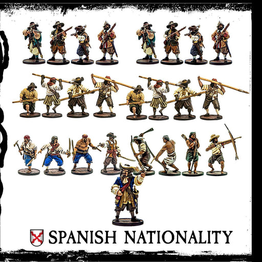 Blood & Plunder Spanish Nationality Starter Set - 25 Unpainted Metal Miniatures