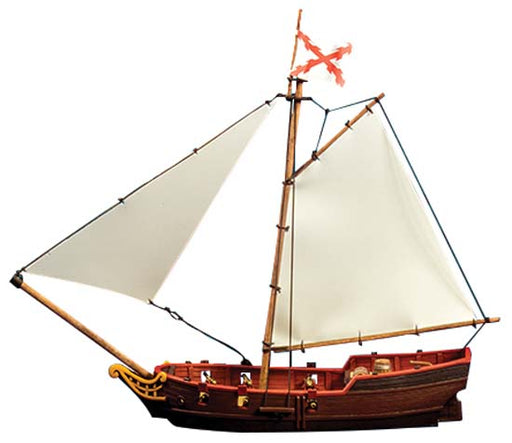 Blood & Plunder: Unpainted Plastic Resin Sloop Ship Hull with Rigging Components