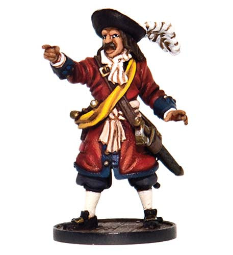 Blood & Plunder: English Commander Unpainted Metal Miniature Model Figure