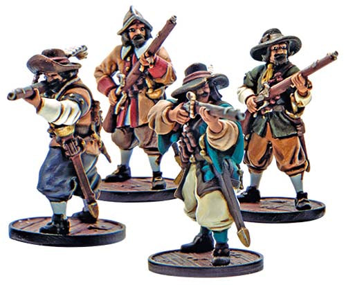 Blood & Plunder: Spanish Milicianos Unit (4 Pieces) Unpainted Metal Miniature