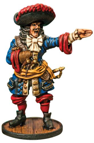 Blood & Plunder: French Buccaneer Commander Unpainted Metal Miniature Model