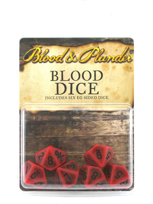 Blood & Plunder Blood D10 Dice Set - 6 Red 10-Sided Dice