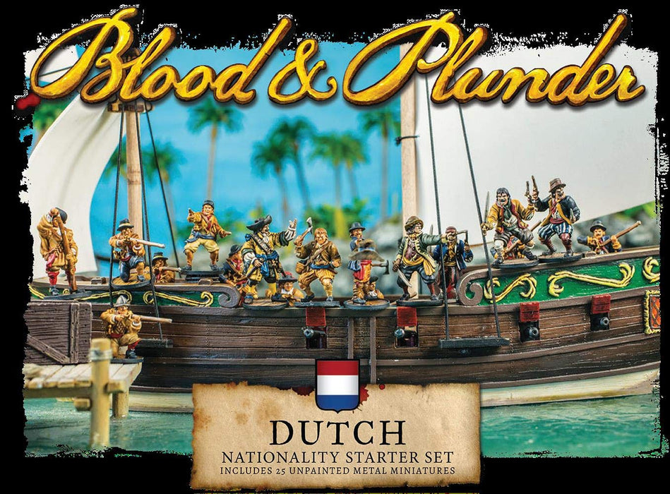 Blood & Plunder Dutch Nationality Starter Set - 25 Unpainted Metal Miniatures