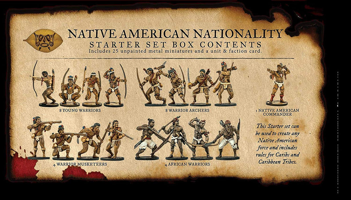 Blood & Plunder Native American Nationality Starter Set-25 Unpainted Metal Minis