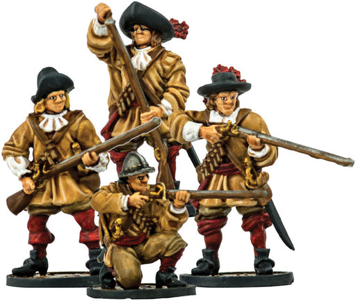 Blood & Plunder Dutch Militie Unit (4 Pieces) Unpainted Metal Model Figures