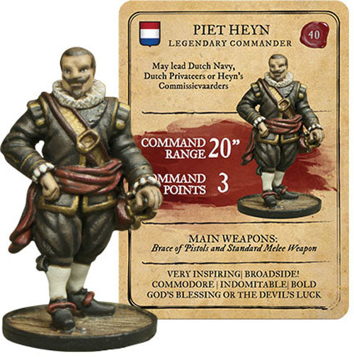 Blood & Plunder Dutch Piet Heyn Legendary Commander Unpainted Metal Model Figure