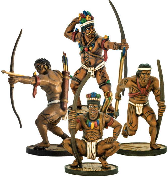 Blood & Plunder Native American Young Warriors Unit (4) Unpainted Metal Minis