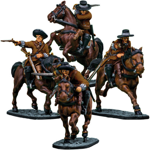 Blood & Plunder European Militia Cavalry Unit (4 Pieces) Unpainted Metal Minis
