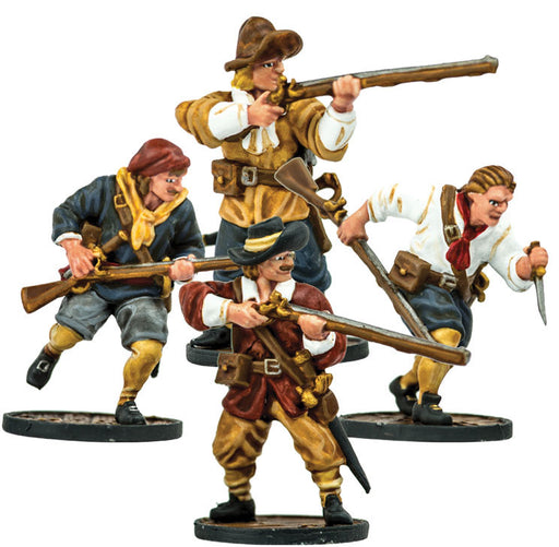 Blood & Plunder European Sailor Musketeers Unit (4 Pieces) Unpainted Metal Minis