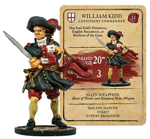 Blood & Plunder English William Kidd Legendary Commander Unpainted Metal Model