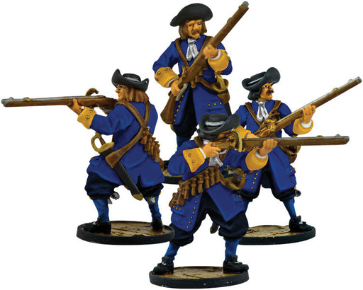 Blood & Plunder European Soldiers (4 Pieces) Unpainted Metal Model Figures