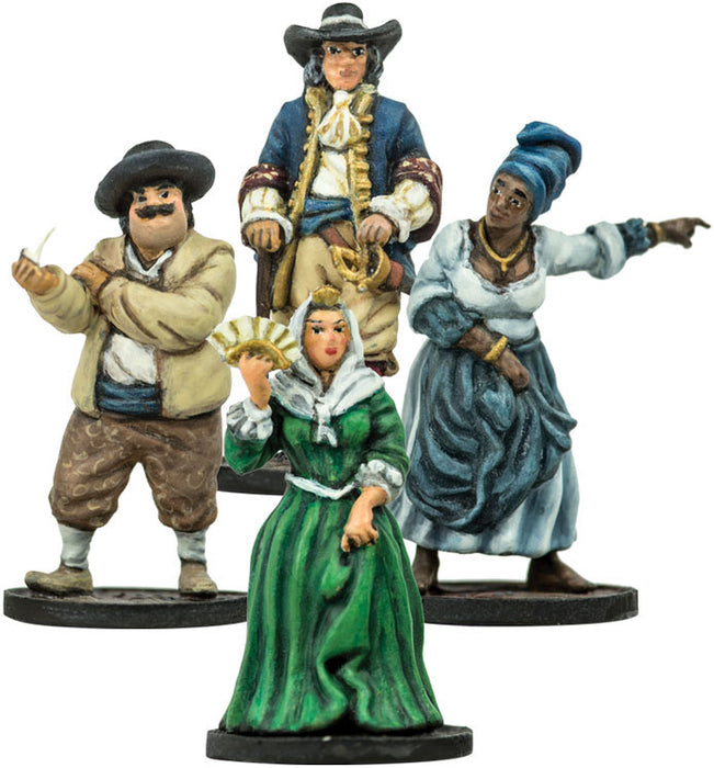 Blood & Plunder Civilian Special Characters (4 Pieces) Unpainted Metal Minis