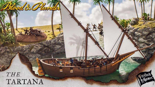 Blood & Plunder Unpainted Plastic Resin Tartana Ship with Rigging Components