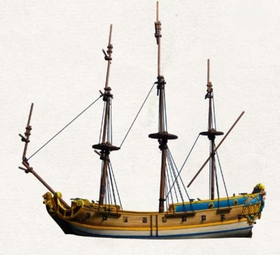 Blood & Plunder 6th Rate Frigate Unpainted Plastic Resin Ship Model