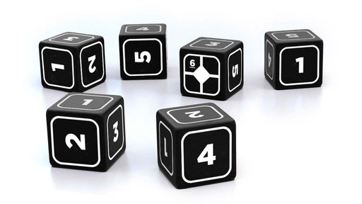 ALIEN RPG Base Dice Set - 10 Dice, Black with White Numbers