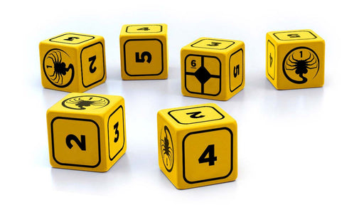 ALIEN RPG Stress Dice Set - 10 Dice, Yellow with Black Numbers