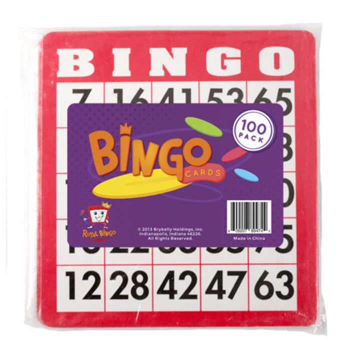Pack of 100 Bingo Cards - Red