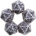 Pack of 5 Jumbo D20 Battle-Scarred RPG Dice - Clear with Black Etches