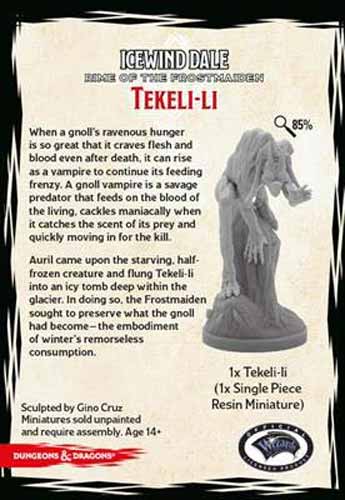 Icewind Dale Rime of the Frostmaiden Unpainted Plastic D&D Figure - Tekeli-li