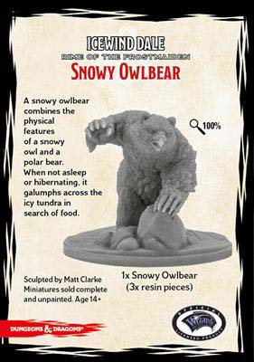 Icewind Dale Rime of the Frostmaiden Unpainted D&D Figure - Snowy Owlbear