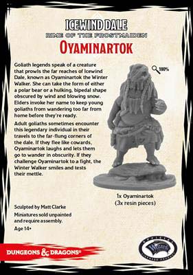 Icewind Dale Rime of the Frostmaiden Unpainted Plastic D&D Figure - Oyaminartok