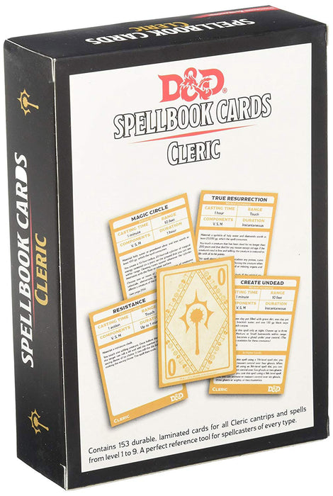Dungeons and Dragons RPG Spellbook Cards - 153 Card Cleric Deck