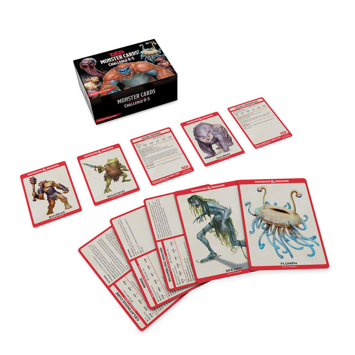 Dungeons and Dragons RPG Monster Cards - 177 Cards with Challenge Rating 0 to 5
