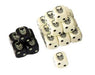 Set of 20 Six-Sided Skull Dice in Tin Case - 15 Ivory Dice, 5 Black Dice