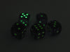 Set of 5 16mm D6 Glow In the Dark Spots Dice in Tube - Blue